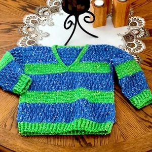 Hand crocheted toddler sweater